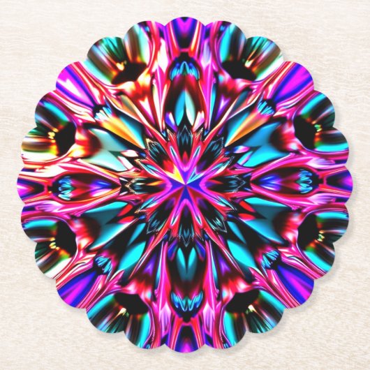 Schöner Kaleidoskop Jewel Look Untersetzer (Vorderseite)