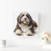 SCHÖNER KALLEINHUND QUADRATISCHE WANDUHR (Zuhause)