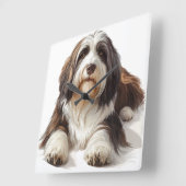 SCHÖNER KALLEINHUND QUADRATISCHE WANDUHR (Winkel)