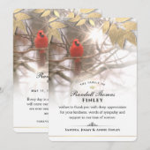 Schöner Kardinal 12x18 Beileid Danke Karte (Vorne/Hinten)