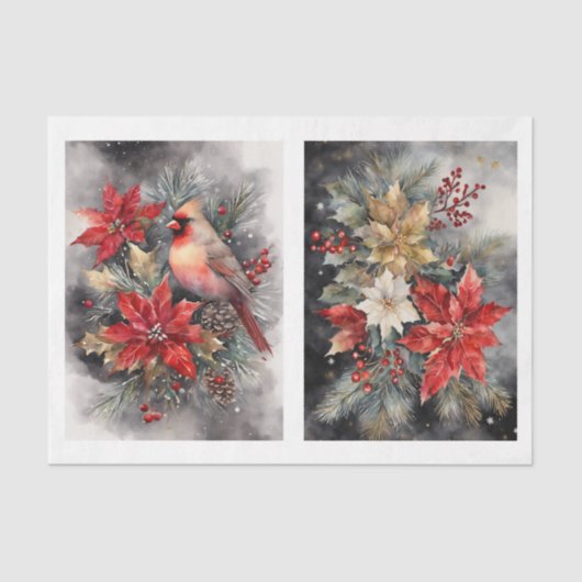 Schöner Kardinal 1 Decoupage Seidenpapier (Vorderseite)