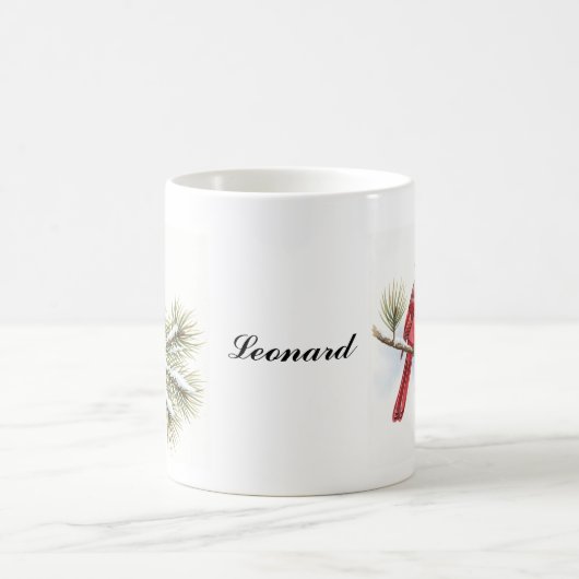 Schöner Kardinal Bird auf dem Zweig Personalisiert Kaffeetasse (Mittel)