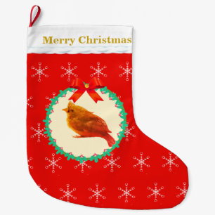 Schöner Kardinal Bird Großer Weihnachtsstrumpf