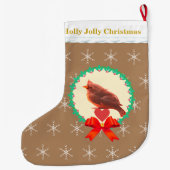 Schöner Kardinal Bird Großer Weihnachtsstrumpf (Rückseite)