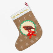 Schöner Kardinal Bird Großer Weihnachtsstrumpf (Rückseite (Hängend))