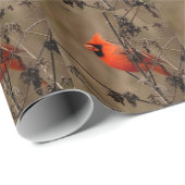 Schöner Kardinal im Norden  Geschenkpapier (Rolleneckpunkt)