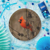 Schöner Kardinal im Norden Pappteller (Party)