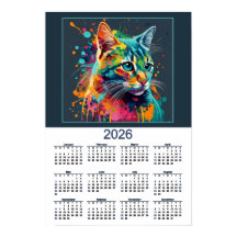 Schöner Katzenkalender Wasserfarben Katze