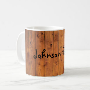 Schöner Kirschholzboden mit Familienname Kaffeetasse
