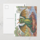 Schöner kleiner grüner Drache Postkarte (Vorne/Hinten)