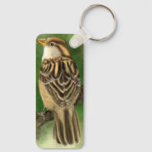 Schöner kleiner Sparrow - Niedlich - Malerei Schlüsselanhänger (Rückseite)