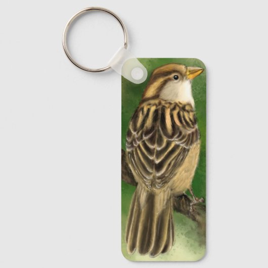 Schöner kleiner Sparrow - Niedlich - Malerei Schlüsselanhänger (Vorderseite)