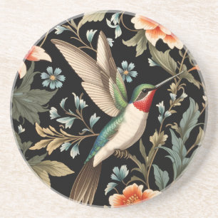 Schöner Kolibri auf dunklem floralem Hintergrund Getränkeuntersetzer