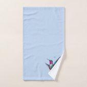 Schöner Kolibri auf Hellblau Badhandtuch Set (Handtuch)