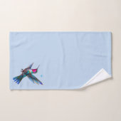 Schöner Kolibri auf Hellblau Badhandtuch Set (Handtuch)