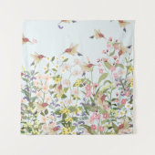 Schöner Kolibri in einer blumengeschmückten Blume Wandteppich (Vorderseite)