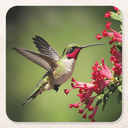 Schöner Kolibri Rechteckiger Pappuntersetzer (Vorderseite)