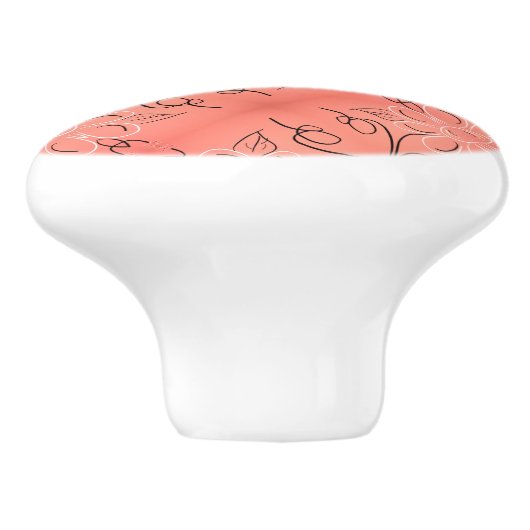 Schöner Korallenriff Keramikknauf (Seitenansicht)