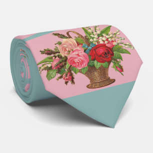 schöner Korbdruck mit Viktorianischer Blume Krawatte