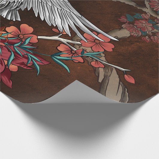 Schöner Kran Geschenkpapier (Ecke)