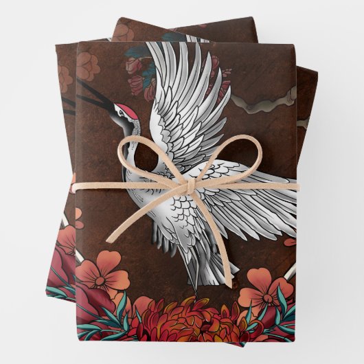 Schöner Kran Geschenkpapier Set (Beispiel)