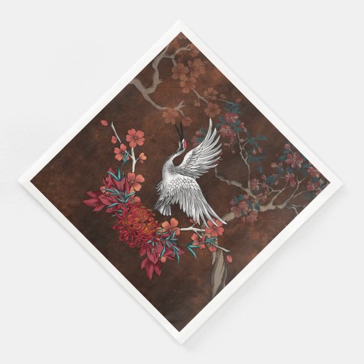 Schöner Kran Serviette (Ecke)