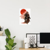 Schöner Krieger | Orientalische japanische Kunst Poster (Heimbüro)