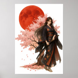 Schöner Krieger | Orientalische japanische Kunst Poster