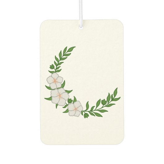 Schöner KronenHalbmond weißer Blume Autolufterfrischer (Vorderseite)