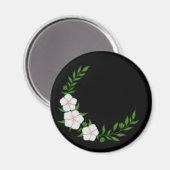 Schöner KronenHalbmond weißer Blume Magnet (Vorderseite/Rückseite)