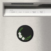 Schöner KronenHalbmond weißer Blume Magnet (In Situ (Geschirrspüler))