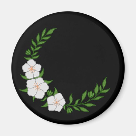 Schöner KronenHalbmond weißer Blume Magnet (Vorne)