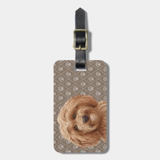 Schöner Labradoodle Gepäckanhänger (Vorderseite vertikal)