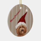 Schöner Labradoodle Liebe-Hundegewohnheits-Text Keramikornament (Rechts)