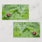 Schöner Ladybug mit motivierend Zitat Visitenkarte (Vorne/Hinten)