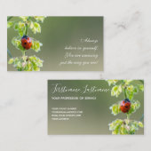 Schöner Ladybug mit motivierend Zitat Visitenkarte (Vorne/Hinten)