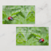 Schöner Ladybug mit motivierend Zitat Visitenkarte (Vorne/Hinten)