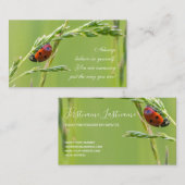 Schöner Ladybug mit motivierend Zitat Visitenkarte