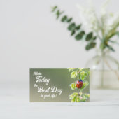 Schöner Ladybug mit motivierend Zitat Visitenkarte (Stehend Vorderseite)