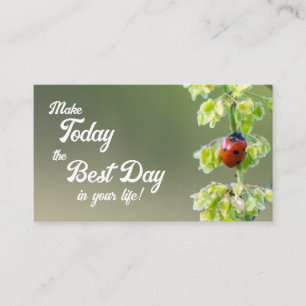Schöner Ladybug mit motivierend Zitat Visitenkarte