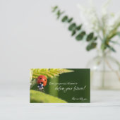 Schöner Ladybug mit motivierend Zitat Visitenkarte (Stehend Vorderseite)