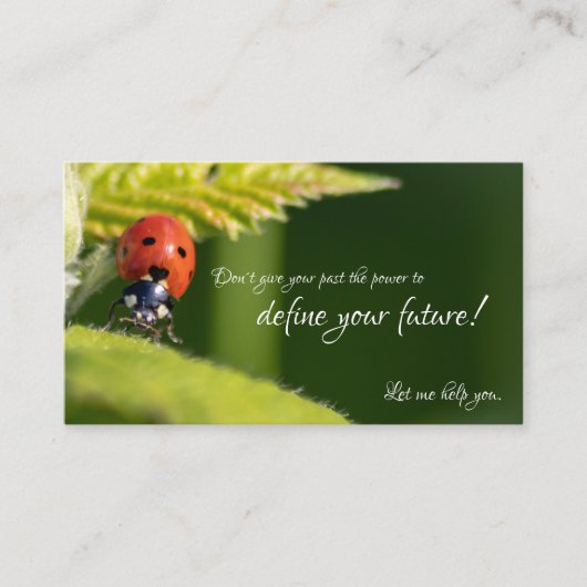 Schöner Ladybug mit motivierend Zitat Visitenkarte (Vorderseite)