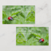 Schöner Ladybug mit motivierend Zitat Visitenkarte (Vorne/Hinten)