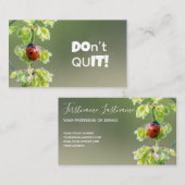 Schöner Ladybug mit motivierend Zitat Visitenkarte (Vorne/Hinten)