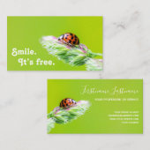 Schöner Ladybug mit positivem motivierend Zitat Visitenkarte (Vorne/Hinten)