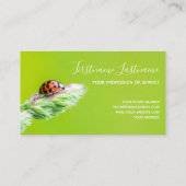 Schöner Ladybug mit positivem motivierend Zitat Visitenkarte (Rückseite)