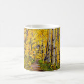 Schöner Landschaftlicher Herbstweg in Aspen Tree G Kaffeetasse (Mittel)