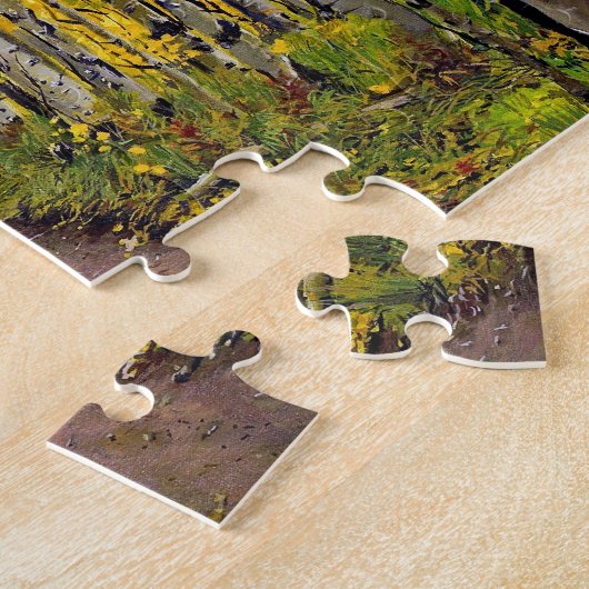 Schöner Landschaftlicher Herbstweg in Aspen Tree G Puzzle (Seite)