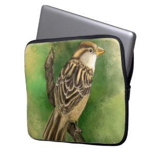 Schöner Laptop-Sieb Little Sparrow - Grün Laptopschutzhülle
