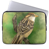 Schöner Laptop-Sieb Little Sparrow - Grün Laptopschutzhülle (Vorderseite)